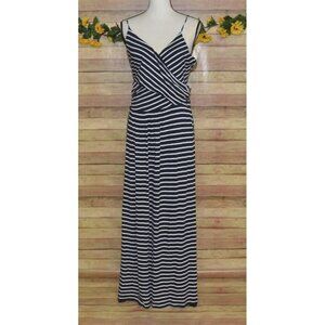 Boden Navy Blue Nautical Stripe Maxi Dress Sleeveless Size 20 22 Vacation Resort